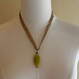 Natural Stone Olive Pendant Necklace